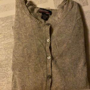 Gray cashmere cardigan sweater Large in good condition. No holes.